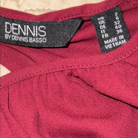 🌹 NWT:DENNIS BASSO EMBROIDERY/BEADED RUFFLE SLEEVE BLOUSE - Picture 8 of 9